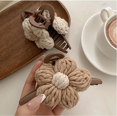 Miniatura 5 de 4 pinzas de pelo grandes de 433 pulgadas trenzadas esponjosas de felpa pinza de mandíbula de pasador para mujeres y niñas pinzas de medio moño para