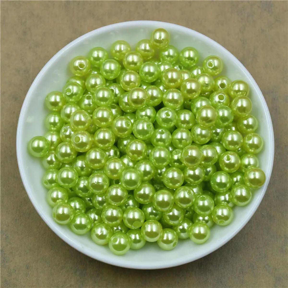 HUIOYG 50-1000Pcs with Hole ABS Imitation Pearl Bead 4/6/8/10/12MM for DIY Jewelry