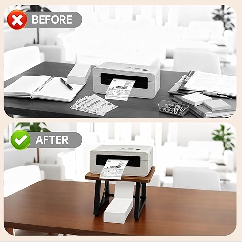 Miniatura 5 de Label Holder for Thermal Printer,Sticker Rolls and Fan-fold Dispenser Holder,Wooden Label Holder for Shipping Label Printer,Office Accessories for