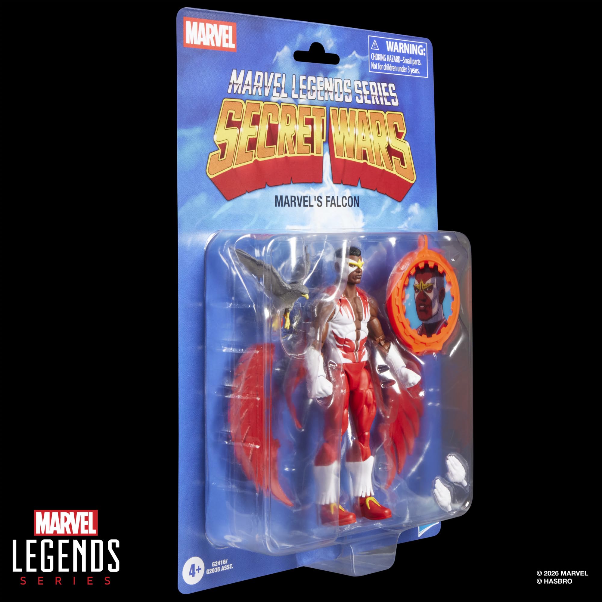 Marvel Legends Series, Secret Wars, Marvel’s Falcon, Figura Retro Coleccionable de 15 cm con Escudo lenticular, Inspirada en los cómics del Capitán América