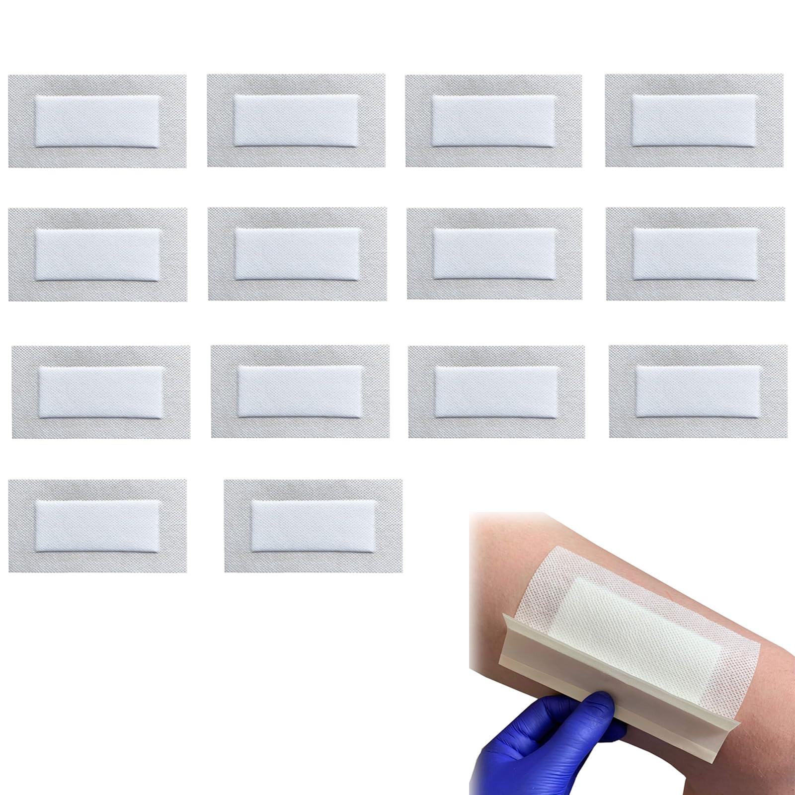 Wound Dressings Adhesive, Gauze Pads, Highly Absorbent Adhesive Dressings for Wounds Soft Wound Dressings Perfect for Home Use First Aid Kits or Clinical Use (14 PCS)