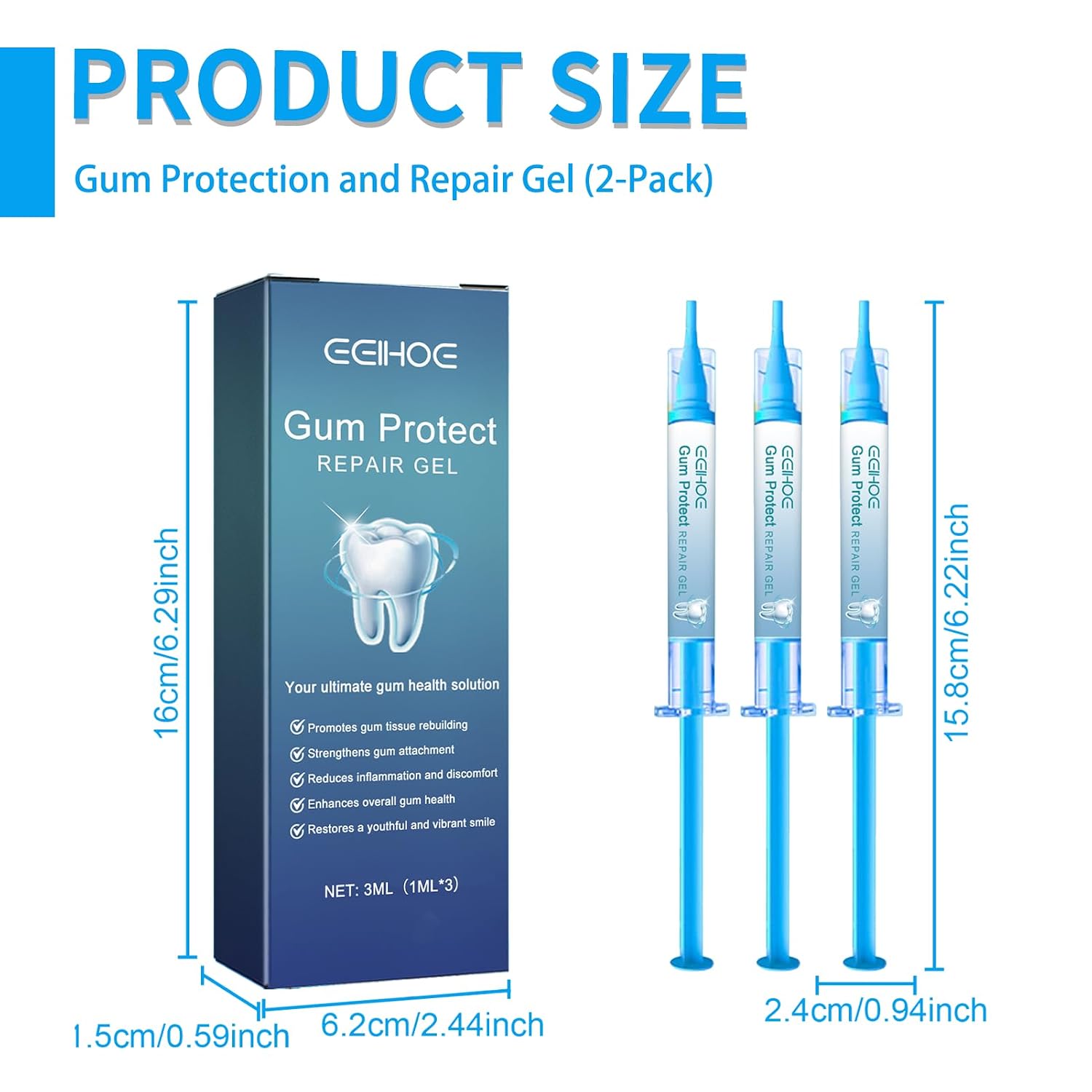 6 Pcs Gum Protect Dental Repair Gel,Enhances Overall Gum Health(1ml X 6)