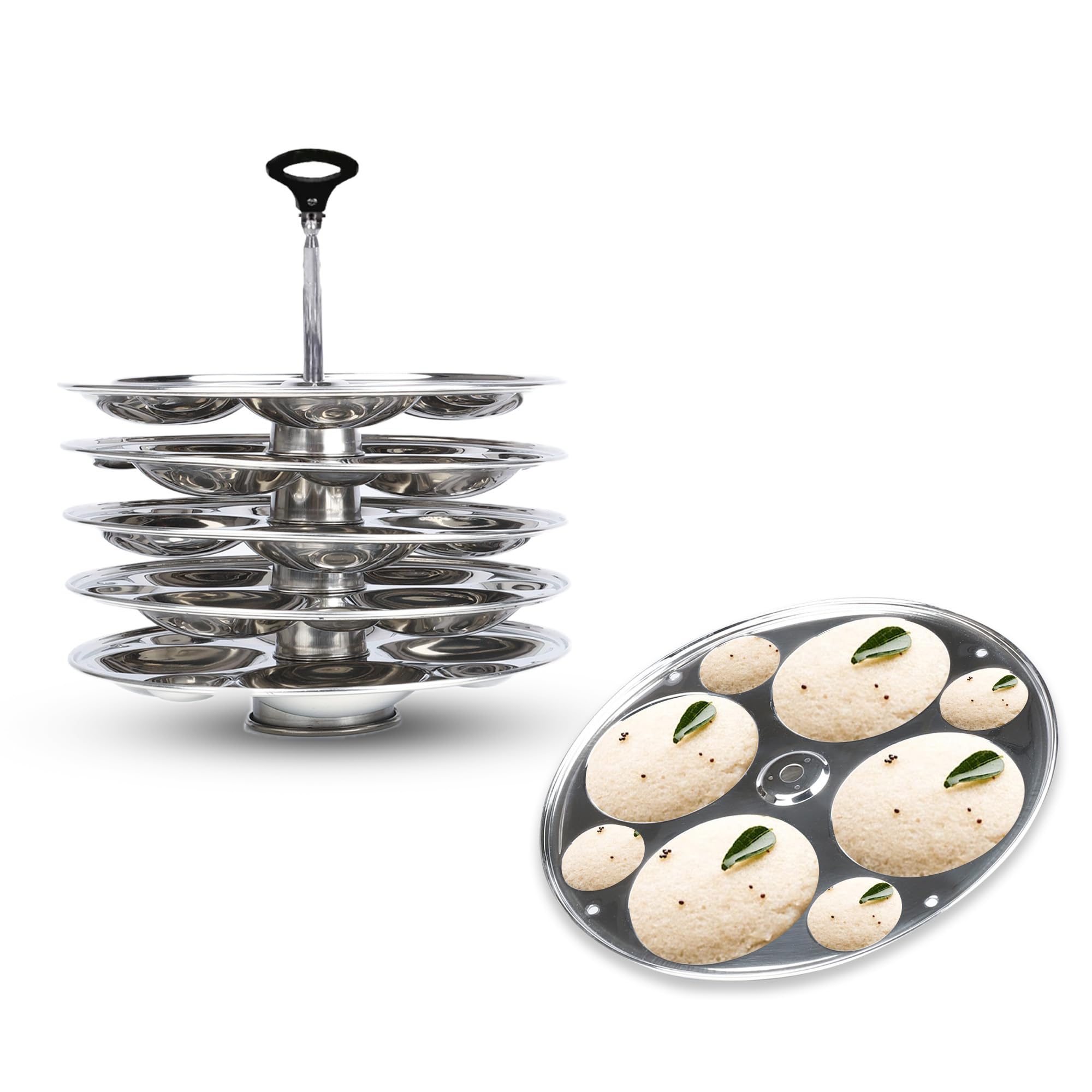 Usha Shriram Stainless Steel Idli Plates | 24 Small Idlis | 24 Big Idlis | 6 Round Plates | Removable Handles and Plates | Idly Maker | Idli Stand For Cooker | Idli Steamer | Steamer For Vegetables (B0CKM48KLW) Amazon Price History, Amazon Price Tracker