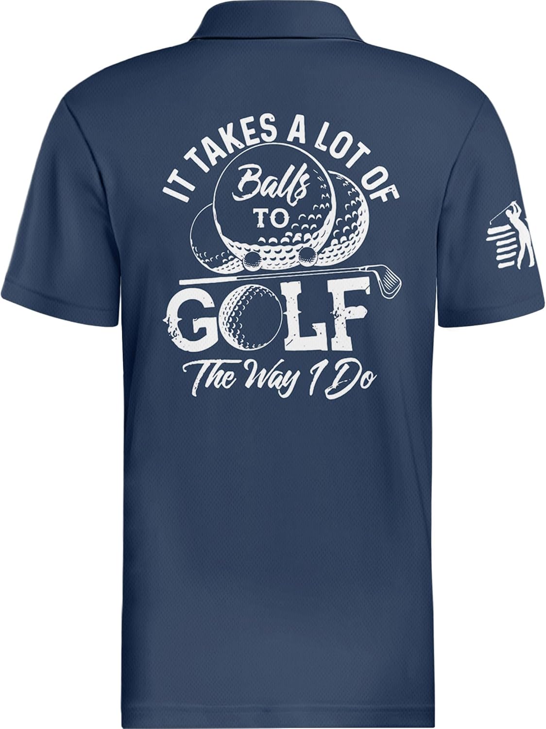 HIVICHI Funny Golf Shirts for Men Crazy Print Pattern Colorful Wild Novelty Performance Moisture Wicking Mens Polo Shirt