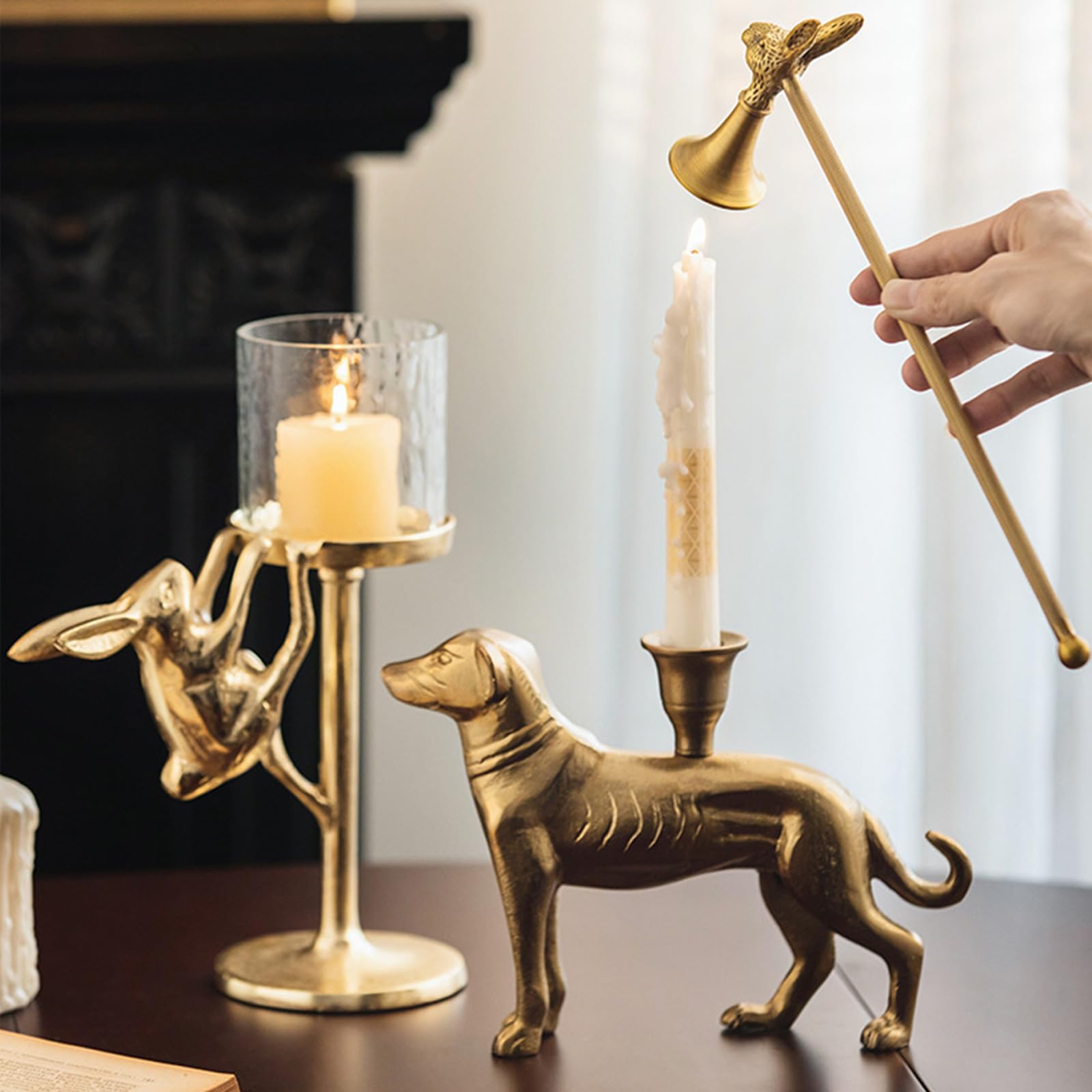 Kerzenlöscher, Elegantes Kerzenlöscher Zubehör mit langem zum sicheren Löschen von Kerzenflammen, Kerzenlöscher, Dochtlöscher