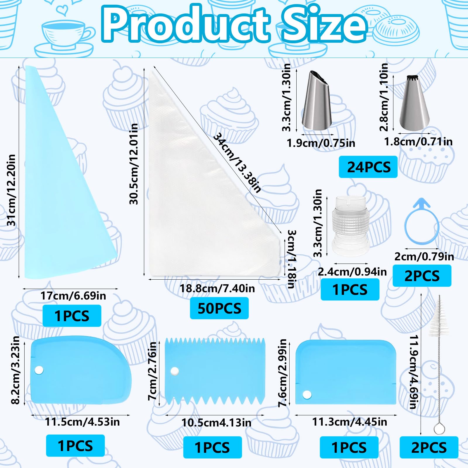 Kit Pâtisserie Pro 83 Pièces FINEASY - 24 Douilles Inox, 50 Poches Jetables, Poche Réutilisable, Accessoires
