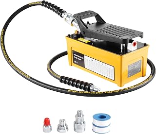 VEVOR 10,000PSI Air Hydraulic Pump, 0.42 Gal Reservoir, NPT 3/8 in Oil Outlet, NPT 1/4 in Inlet, Aluminum Shell Air Actuated Treadle Foot Pump, for Automobile Repair Frame Machine & Hydraulic Press