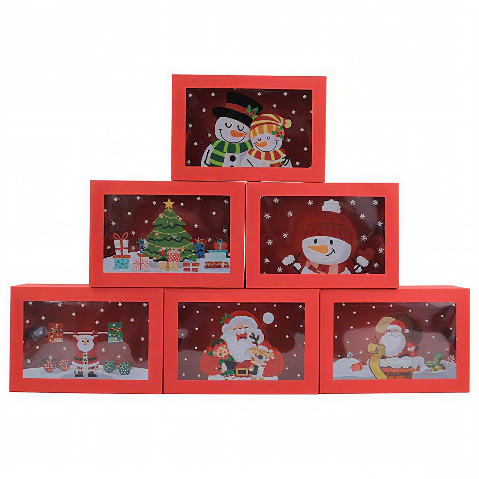 Allbusky 12PCS Pop Up Christmas Paper Bakery Boxes Cupcake Cake Box, Xmas Paper Treat Box, Gift Packing Boxes for Christmas Biscuits Desserts Pastries Handicrafts