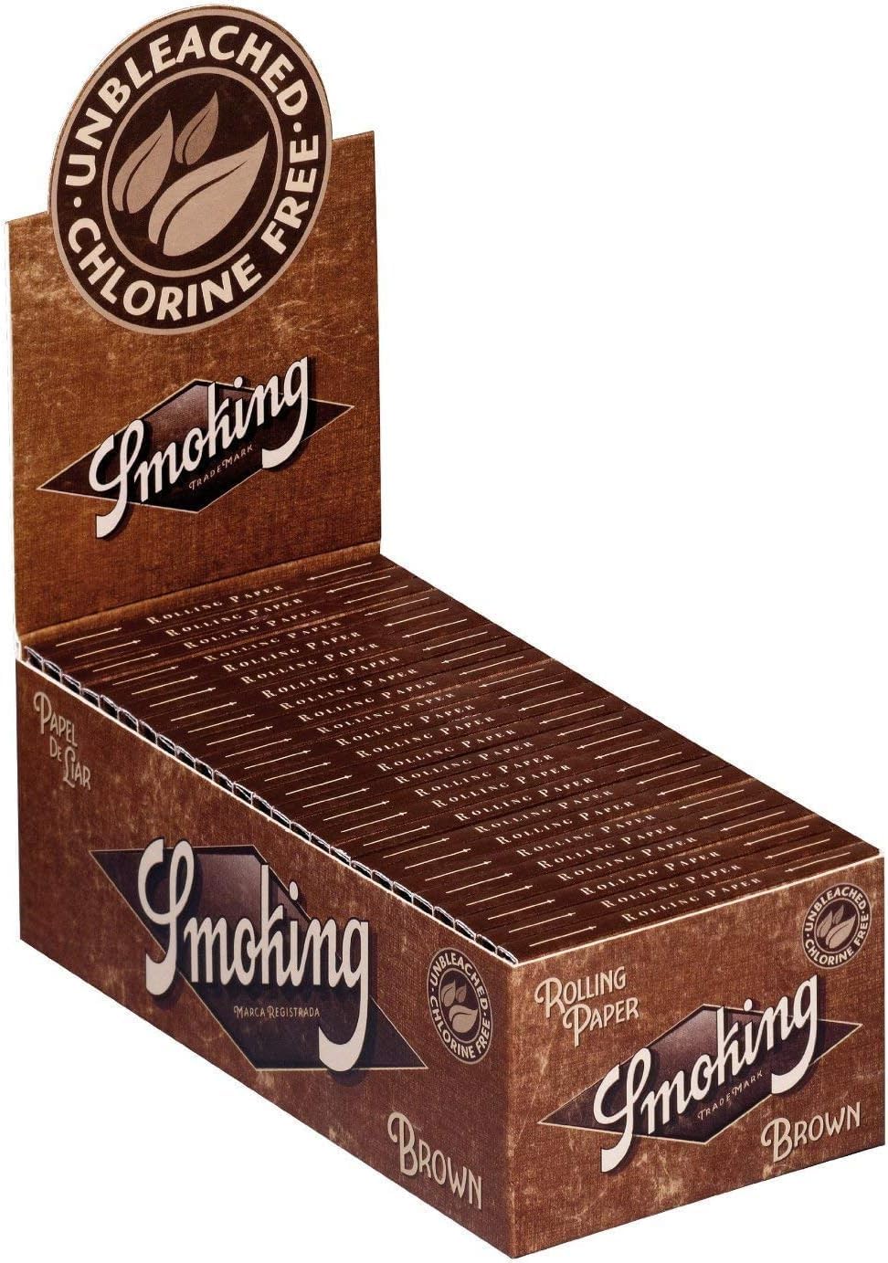 Smoking Brand Unbleached Brown Cigarette Rolling Papers Single Wide (50 Booklets)