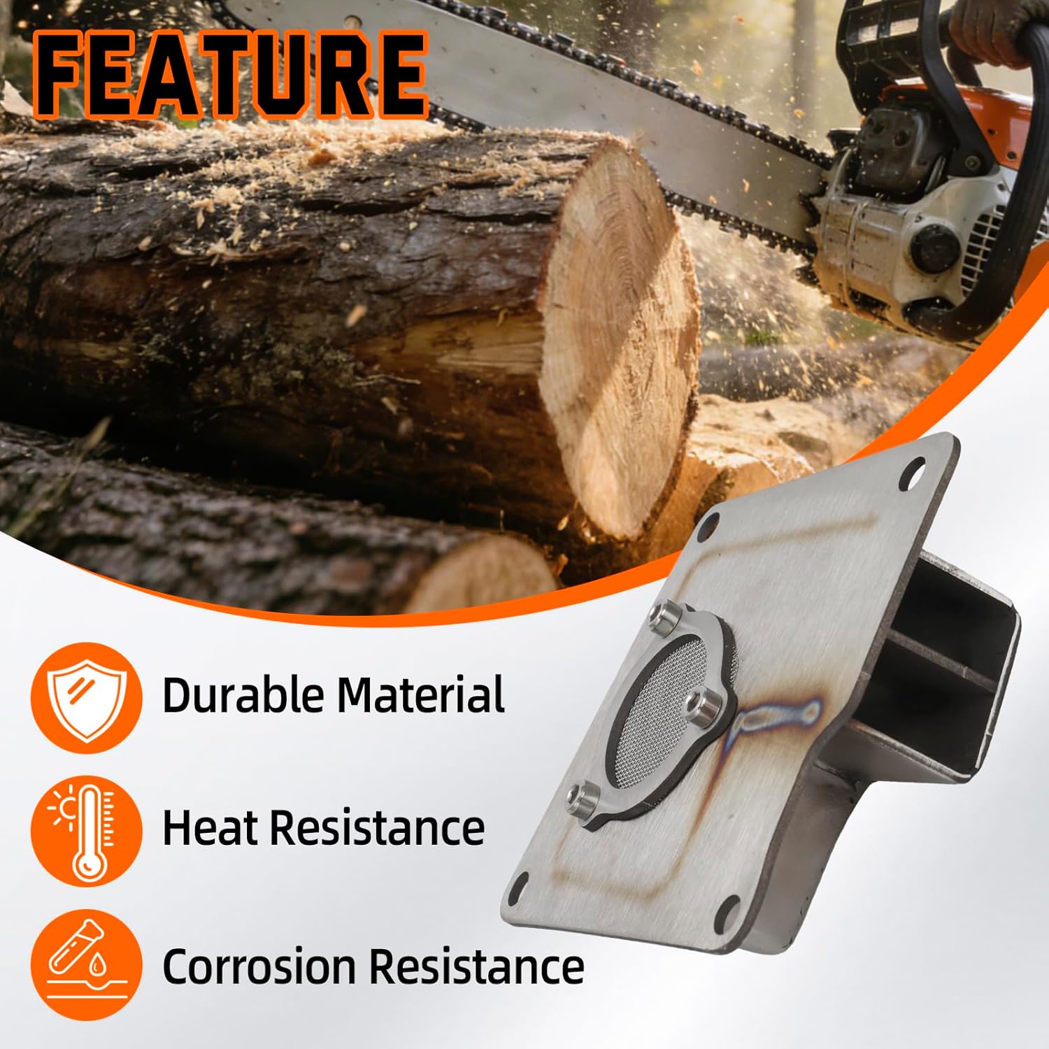 AUTOVIC Protective Cover Stainless Steel for Stihl MS 362 MS 400 Chainsaws Exhaust System
