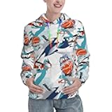 Slam Dunk dynamic pattern Distinctive Women's Hoodie Fashionable Pullover with Long Sleeves and Pocket Black