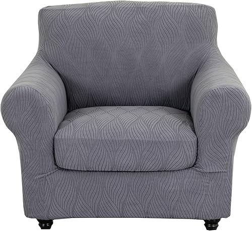 Miniatura 45 de KRFOONN Funda de sofá de 4 piezas con estampado para sofás de 3 cojines, funda elástica con 3 fundas de cojín separadas, protector de muebles Color