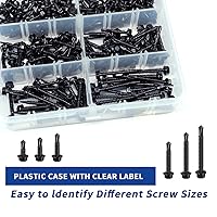 Vista 6 de Tornillos autoperforantes - Kit de tornillos de cabeza hexagonal con arandela #8 x 1/2'' a 1-1/2'', tornillos autorroscantes de acero inoxidable 410