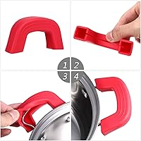 Vista 3 de Assist Pan Handle Holder Silicone: Hot Skillet Handle Covers Pot Holder Sleeve Cast Iron Skillets para planchas esmaltadas Cacerola Sartenes