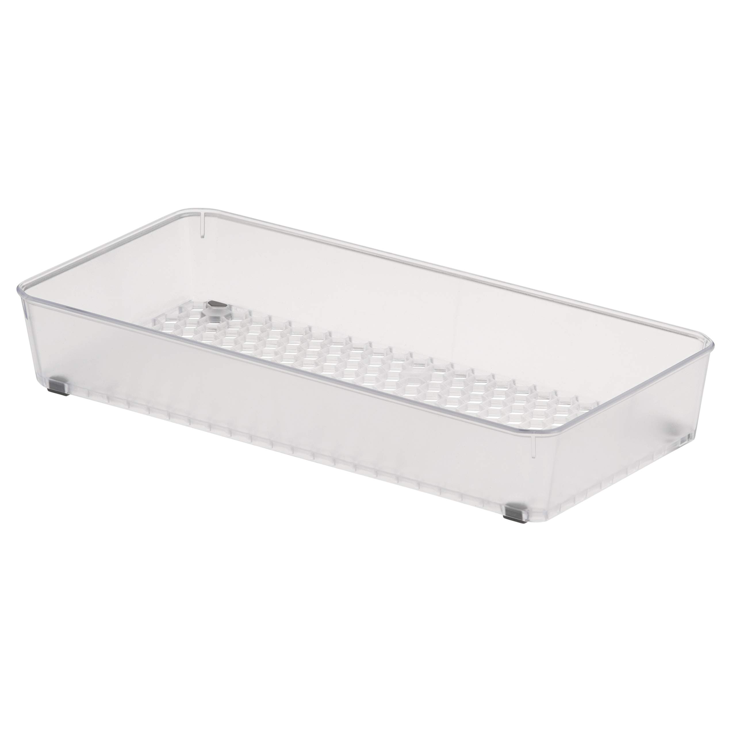 Spectrum Diversified Hexa - Bandeja organizadora de cubiertos de cocina moderna, utensilios, soporte para cubiertos, almacenamiento de clóset, 6 x 12, transparente Frost