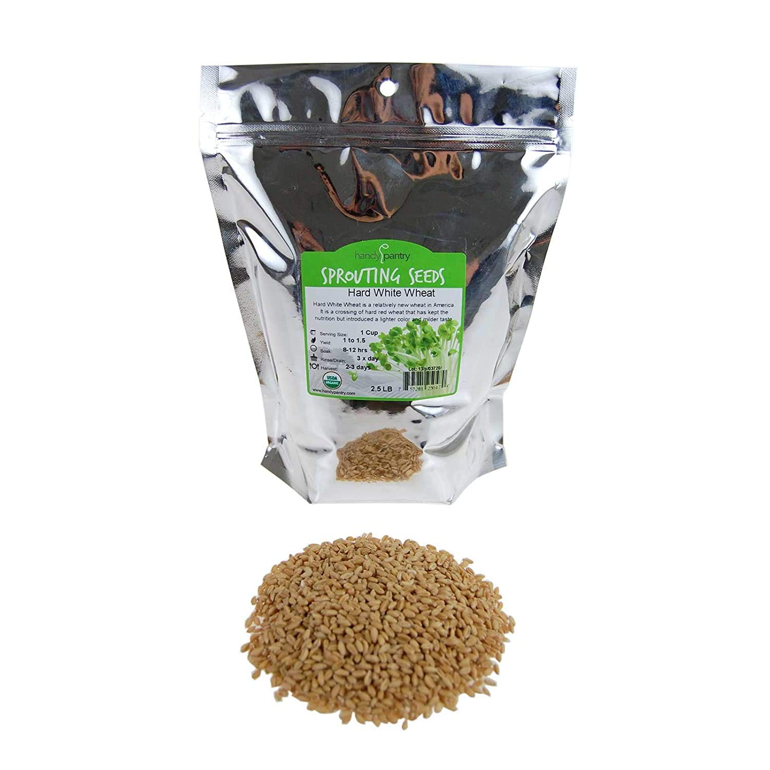 2.5 Lb NonGMO Organic Whole Wheat Kernels Hard White