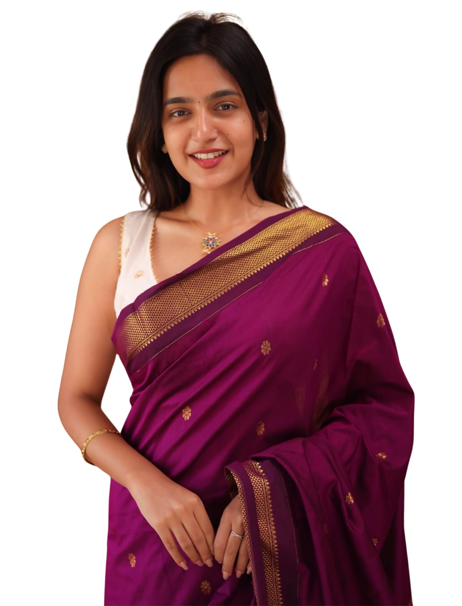 orhans Women's Woven Zari Silk Saree with Unstitched Blouse Piece | Traditional Ethnic Indian Silk Saree for Wedding, Festive, Party & Special Occasion Wear-picture-47