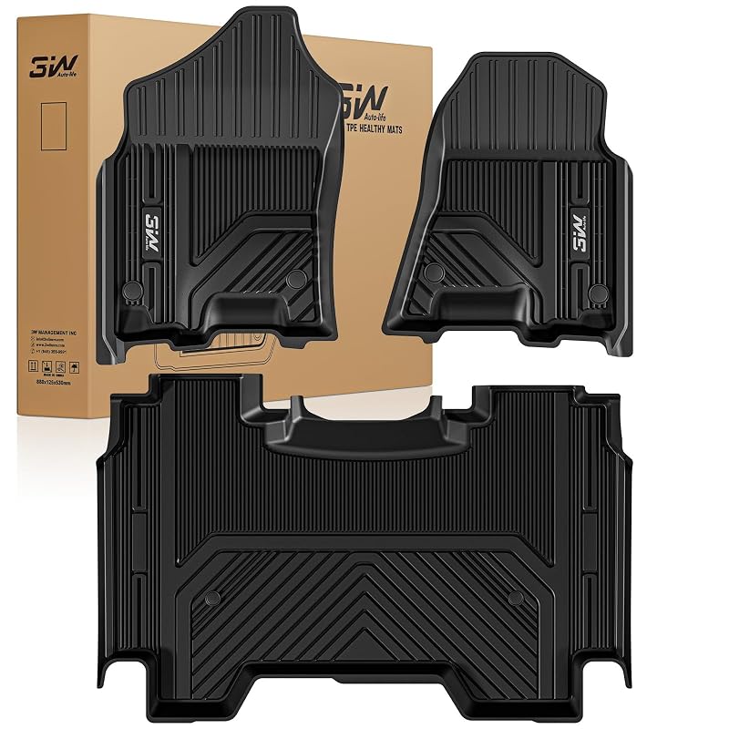 Tapetes automotivos 3W em TPE para Dodge Ram 1500 Crew Cab 2019–2024 sem compartimento de armazenamento, conjunto com 3 peças