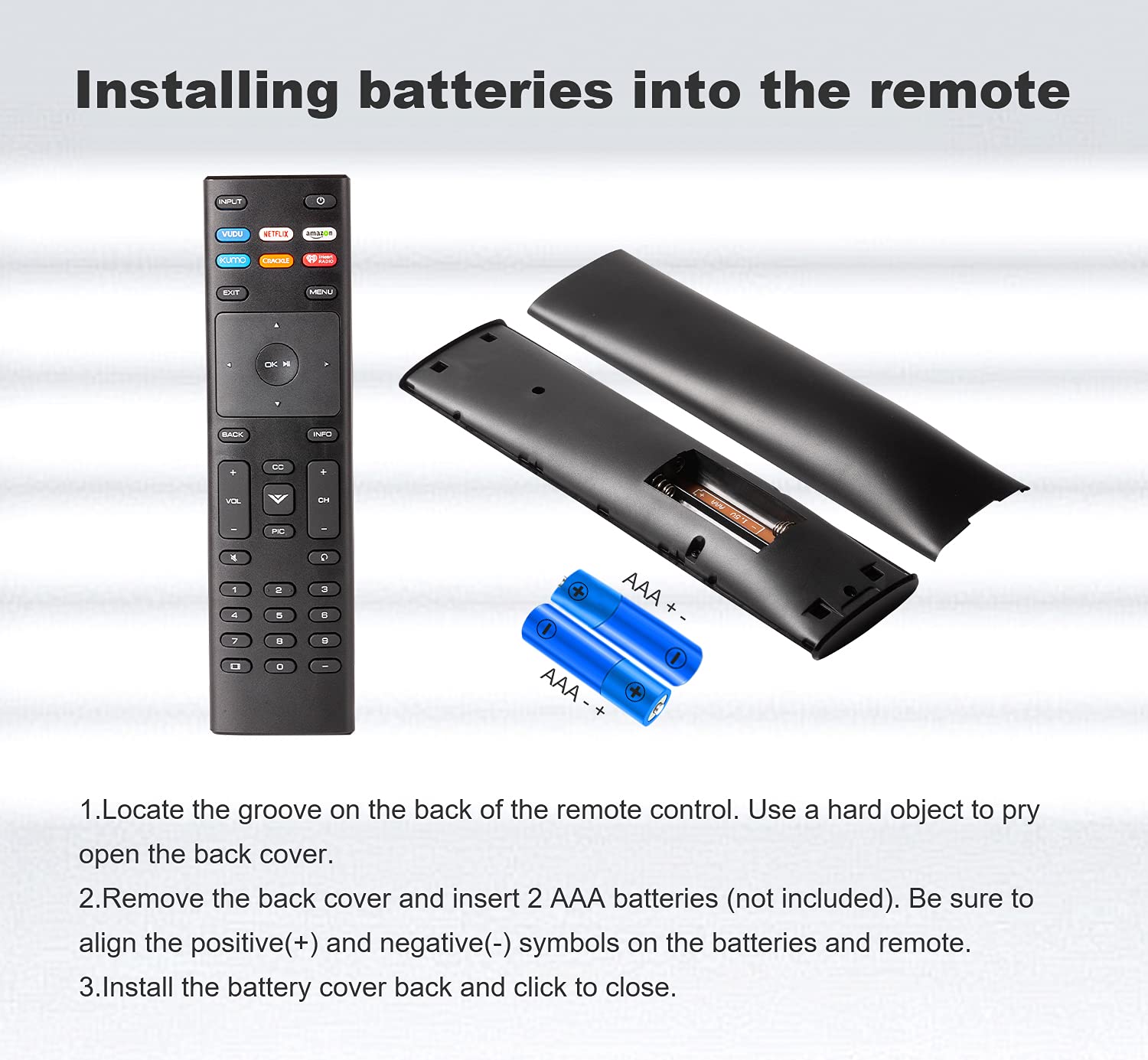 Télécommande universelle pour Vizio Smart-TV, Remote-XRT136-Remplacement compatible avec LED LCD HDTV 4K UHD et autres téléviseurs