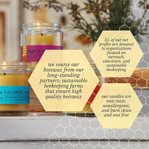 Miniatura 5 de Big Dipper Wax Works Vela de aromaterapia de cera de abejas, aceites esenciales de rapto, pachulí y cassia, vidrio de boticario de 3.2 onzas,