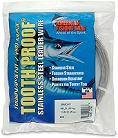 Vista 63 de AFW Alambre Líder Duro de Una Hebra de Acero Inoxidable a Prueba de Dientes - Brillante y Camuflaje para Tiburón, Barracuda, Caballa Real, Wahoo