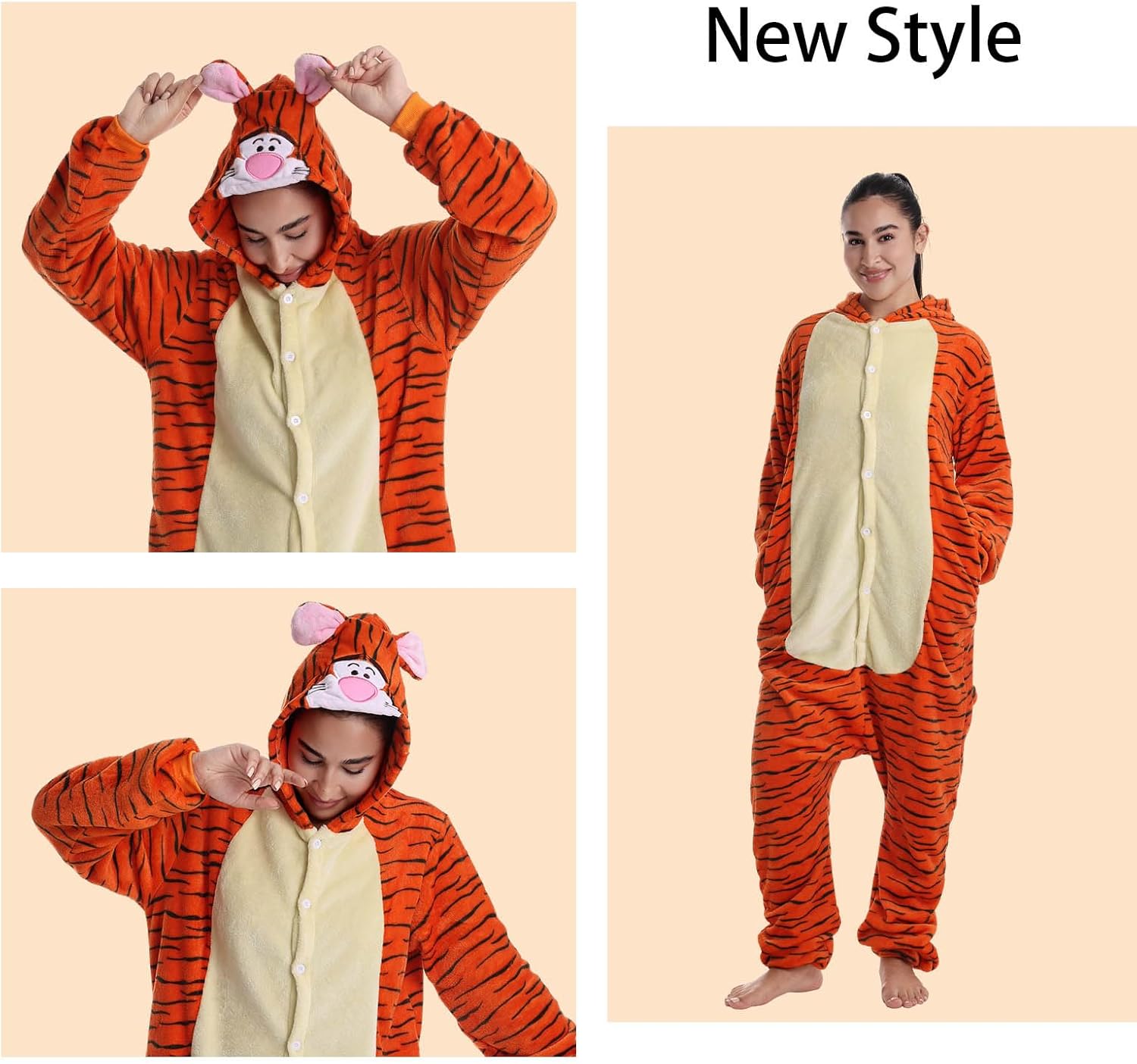 Adult Onesie Pajamas Flannel One Piece Cosplay Costume for Halloween Animal Unisex Sleepwear Homewear - Image 2