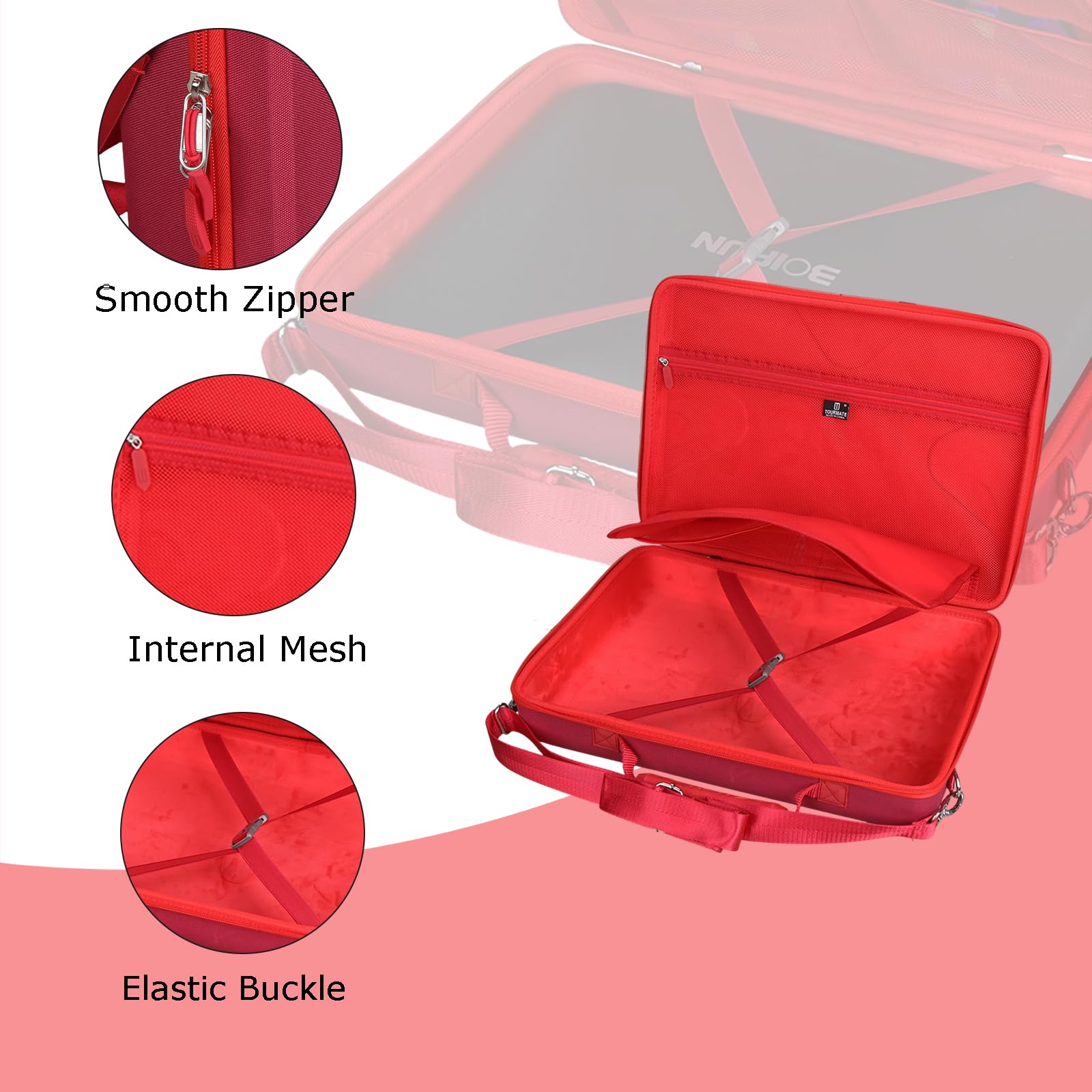 Tourmate PJGCWB - Custodia rigida per lettore DVD portatile Boifout/Popoto/Yoton da 17,5", 16,9", 15,6", PJGCWB 42,9 cm, POFOTO 15,7", scatola in EVA (solo scatola) (rosso scuro)