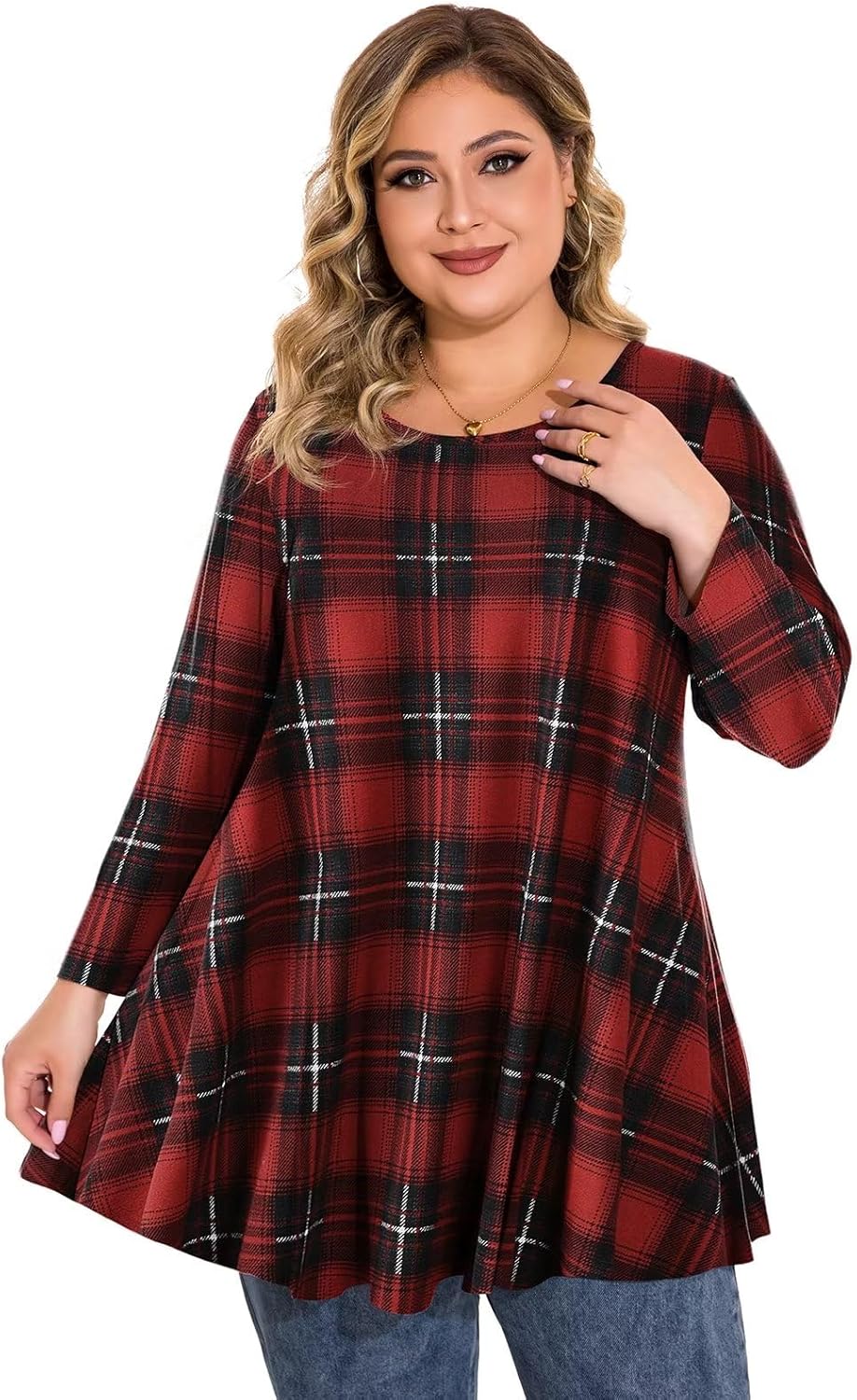 BELAROI Plus Size Tops For Women 3/4 Sleeve Comfy Tunic For Leggings Loose Casual T-Shirt - Image 2