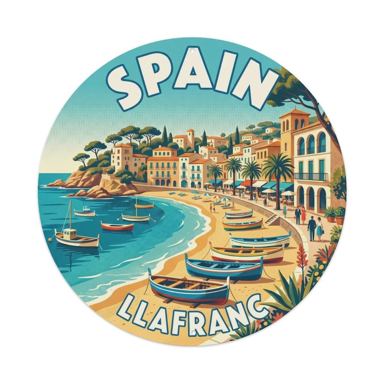 Costa Brava Llafranc Spain Landmark Travel Metal Tin Sign