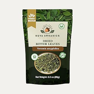 Nova Organics Premium Dried Bitter Leaf (Onugbu/Ewuro) – 100% Natural Vegetable - 85g / 3oz