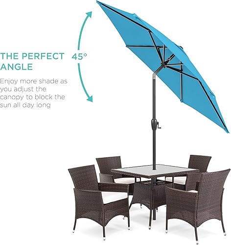 Vista 163 de Best Choice Products - Paraguas redondo para exteriores de alta resistencia (7.5 pies).