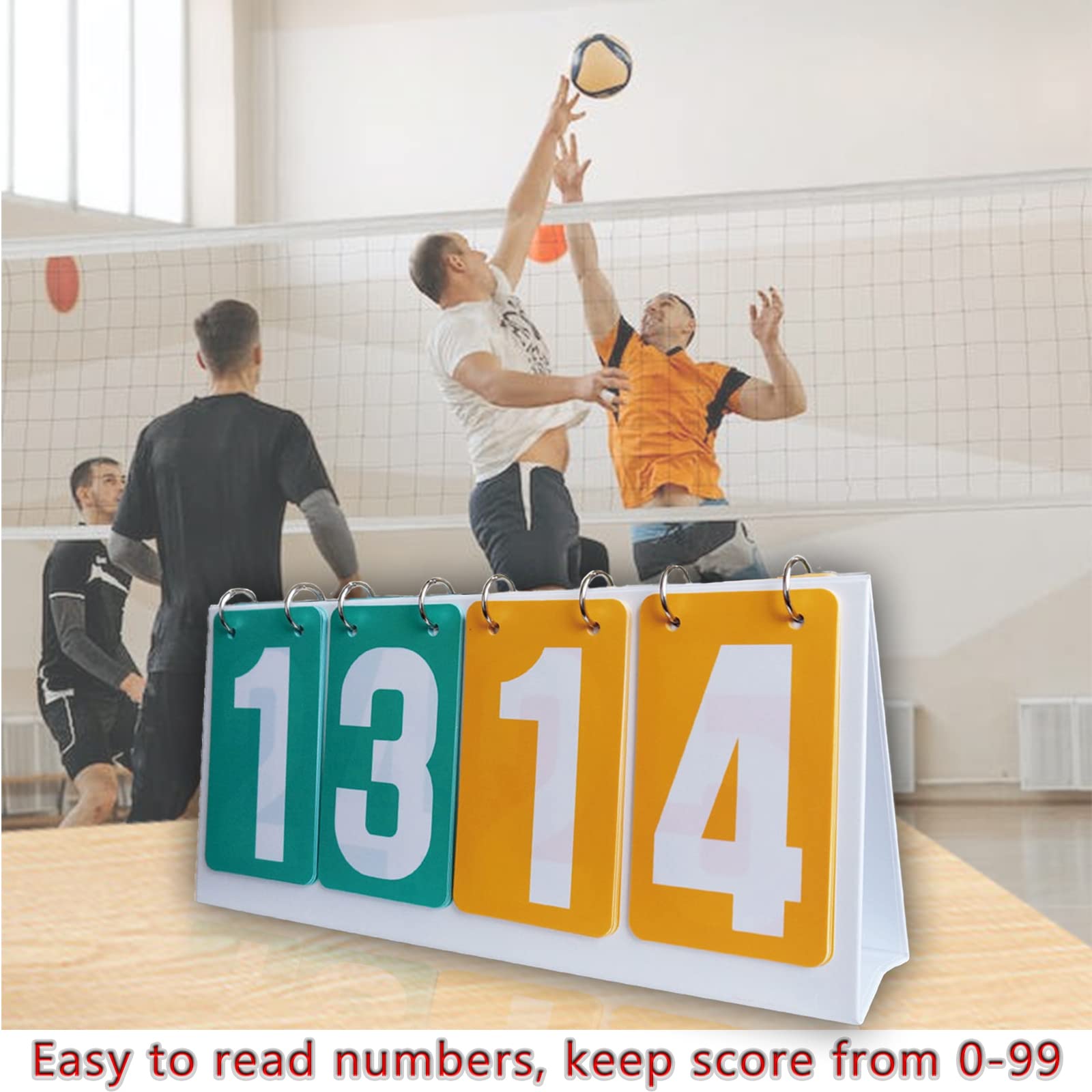 Tableau de Bord à 4 Chiffres Sportif Portable Flip Tableau de Score Scoreboard pour Compétition Sportive Tennis de Table Volley-ball Tennis Football Basket-ball Boxe #C