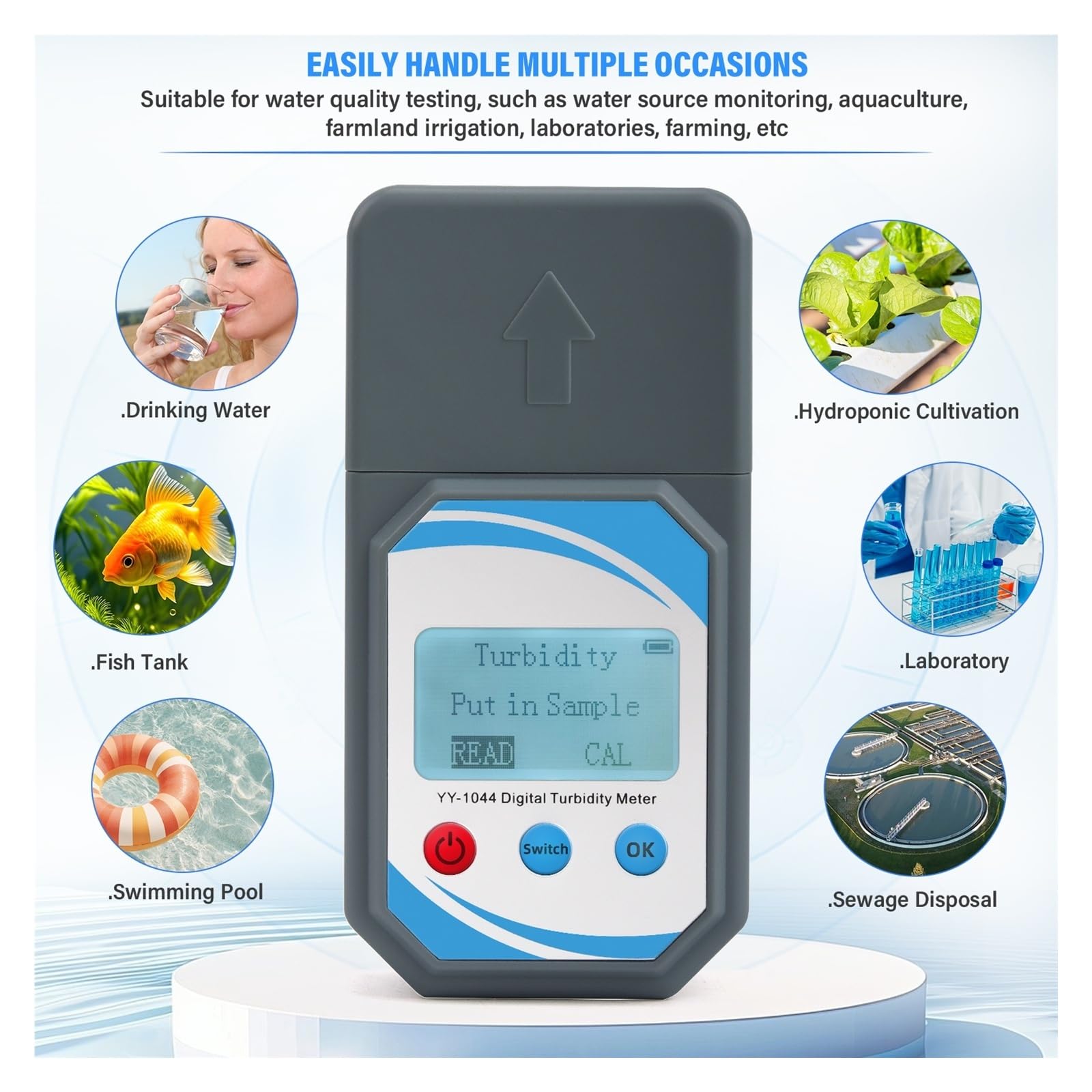 Misuratore di torbidità Tester digitale della qualità dell'acqua 0-1000 NTU Torbidimetro portatile for bere