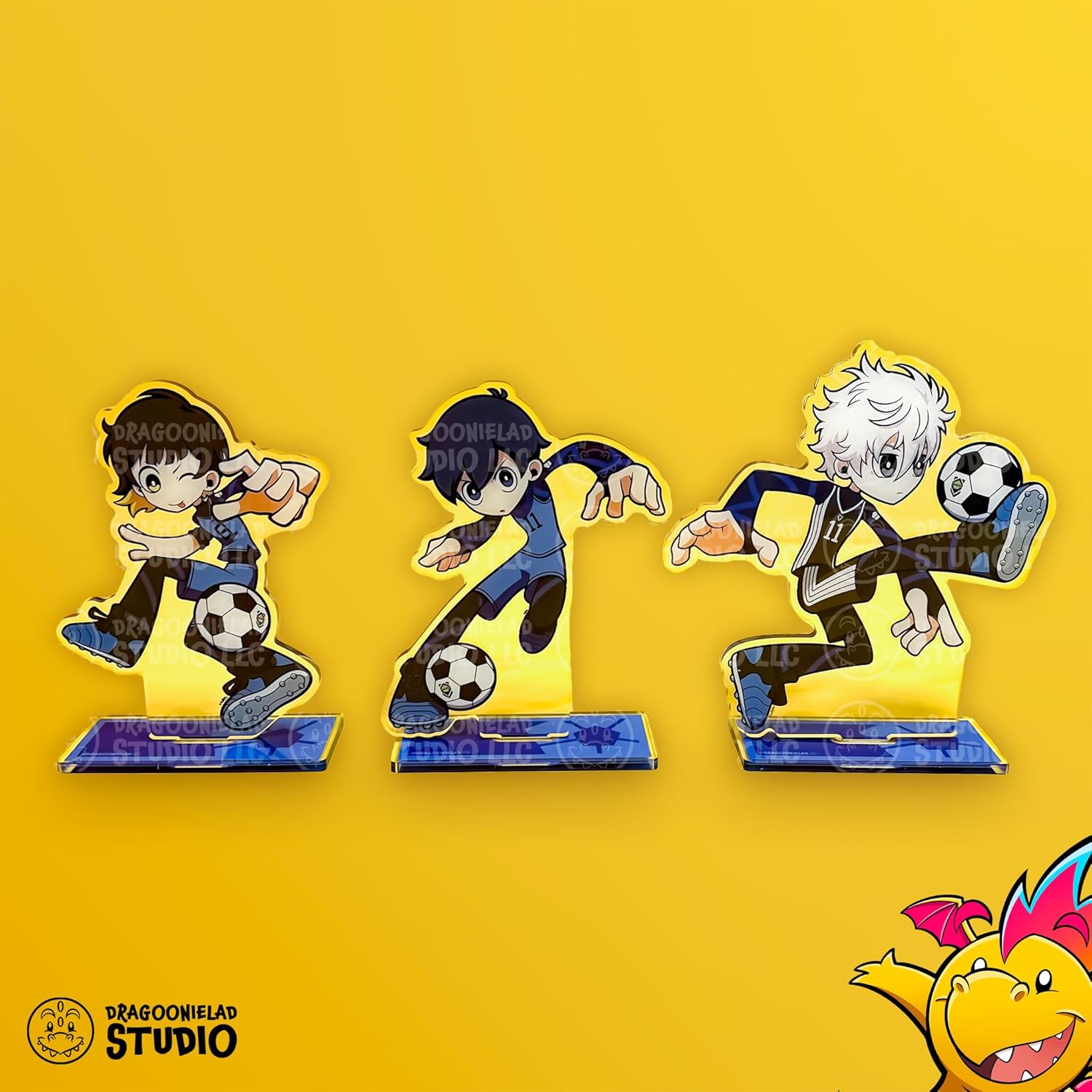 Blue Lock Acrylic Stand. Persona 5 Tactica. Blue Lock Isagi, Bachira, Nagi Acrylic Standee for Office, Home Decor, or Collectibles. (Complete Set)