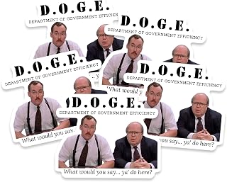 D.O.G.E. Sticker Department of Government Efficiency Sticker Office Space - Funny Meme Vinyl Decal - Multi Packs Available - Waterproof and Vinyl Decal for Water Bottles and Tumbler (5 Pack)