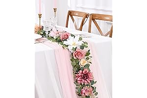 Waipfaru 6.07Ft Artificial Flower Garland for a Dazzling Table Centerpiece