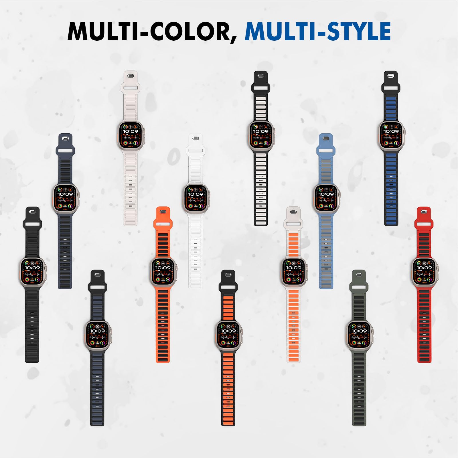 MoKo Cinturino Compatibile con Apple Watch Ultra 2 49mm 46mm 45mm 44mm 42mm per Uomo Donna, Cinturino di Ricambio Sportivi in Silicone per iWatch Apple Watch Serie 10 9 8 7 6 5 SE Ultra 2