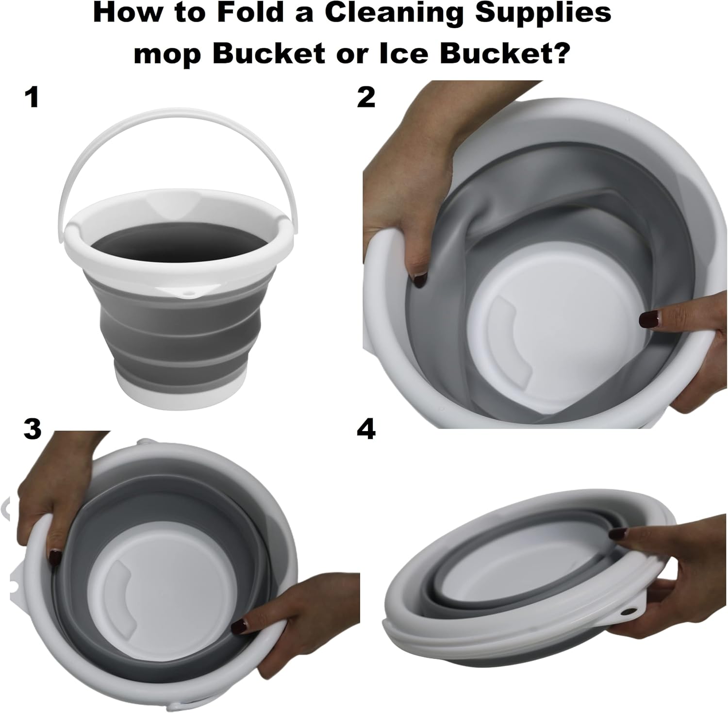 Collapsible Mop Bucket and Ice Bucket5L(1.3 Gallon) Household Cleaning