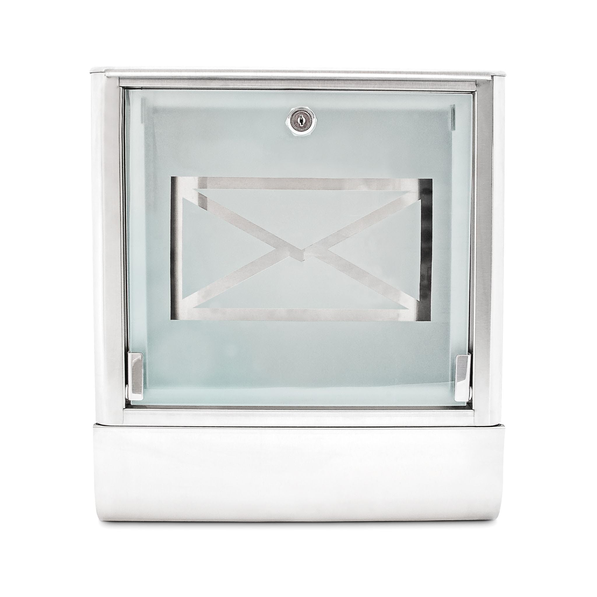 Cassetta delle lettere da parete con scomparto per giornali, 35 x 40 x 14 cm, moderna in acciaio inossidabile, grigio 13_0004135