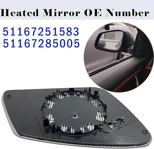 Miniatura 3 de Espejo calefactable para el lado del conductor, compatible con 228i 320i 328i 330i 335i 428i 430i 435i 440i 535i 550i 640i Series i3 M2 M3 M4 M5 M6