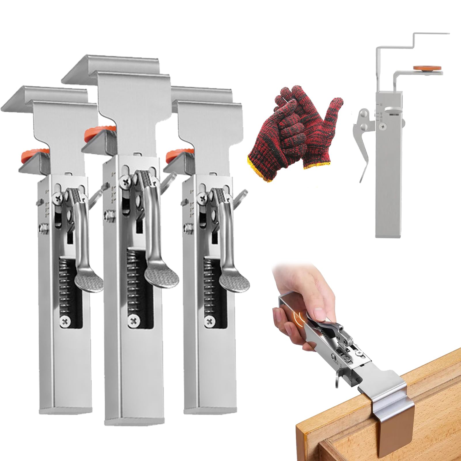 TYGHBN Adjustable Drawer Fixing Clamp, Quick-Release, Universal Cabinet Installation, 3pcs