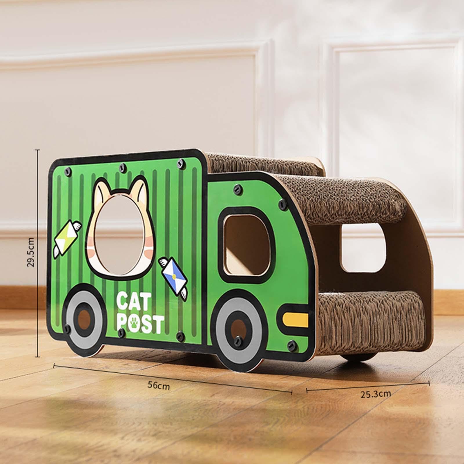 Tiragraffi per gatti giocoso con tappetino tiragraffi integrato, dotato di spazio per far divertire i gatti e di un comodo per, camioncino per, camion