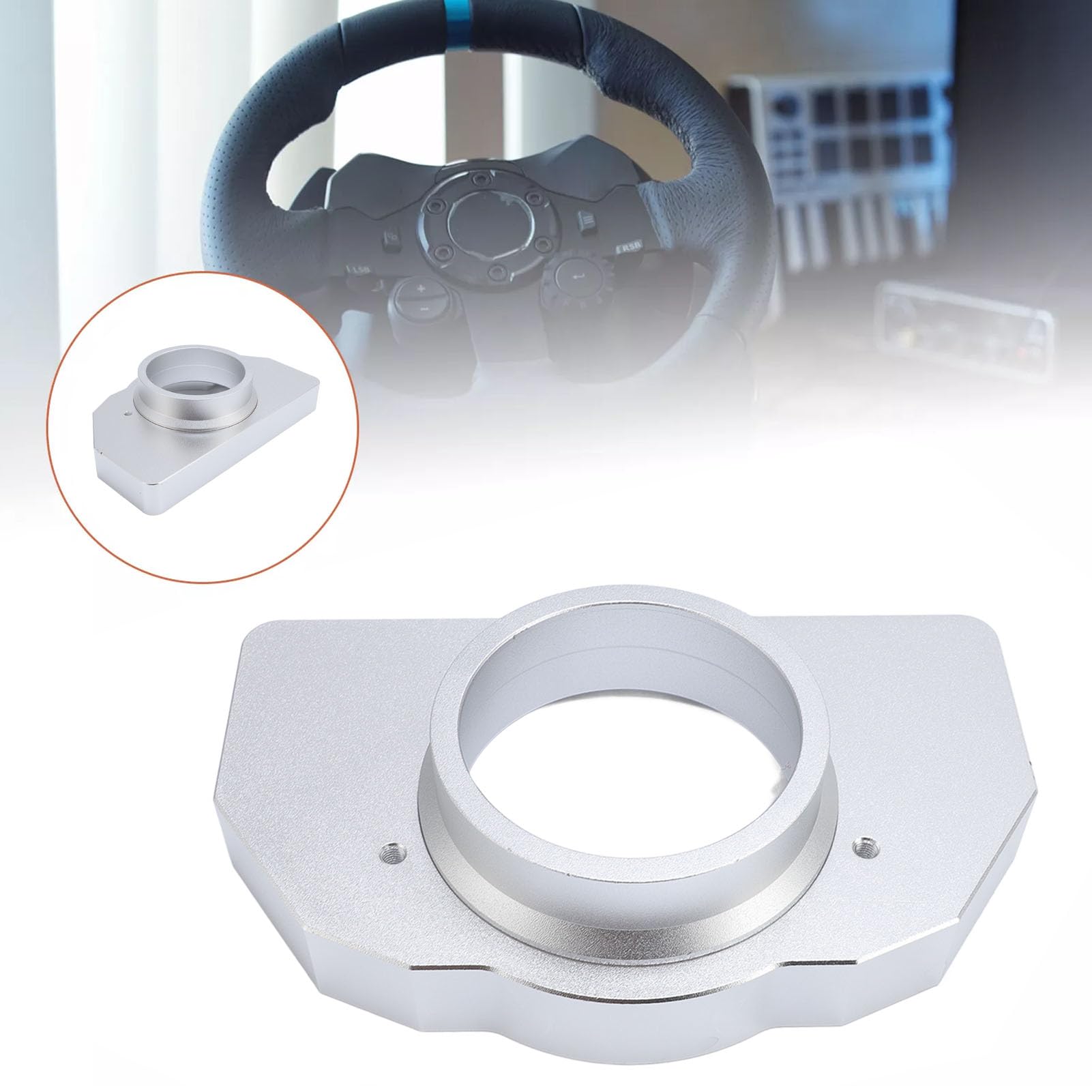 Aramox Sedile del Cuscinetto del Volante in Lega di Alluminio Sim Racing Sedile del Cuscinetto del Volante Sostituzione Diretta Rumore 'ingranaggio Ridotto Controllo Preciso per i Piloti (SILVER)
