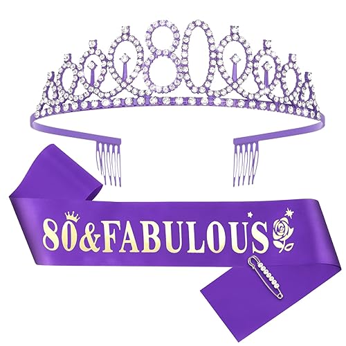 Miniatura 39 de Casoty Juego de diadema y tiara de 40 y fabuloso, oro rosa, para decoraciones de cumpleaños de 40 años, regalos para mujeres, decoraciones de fiesta