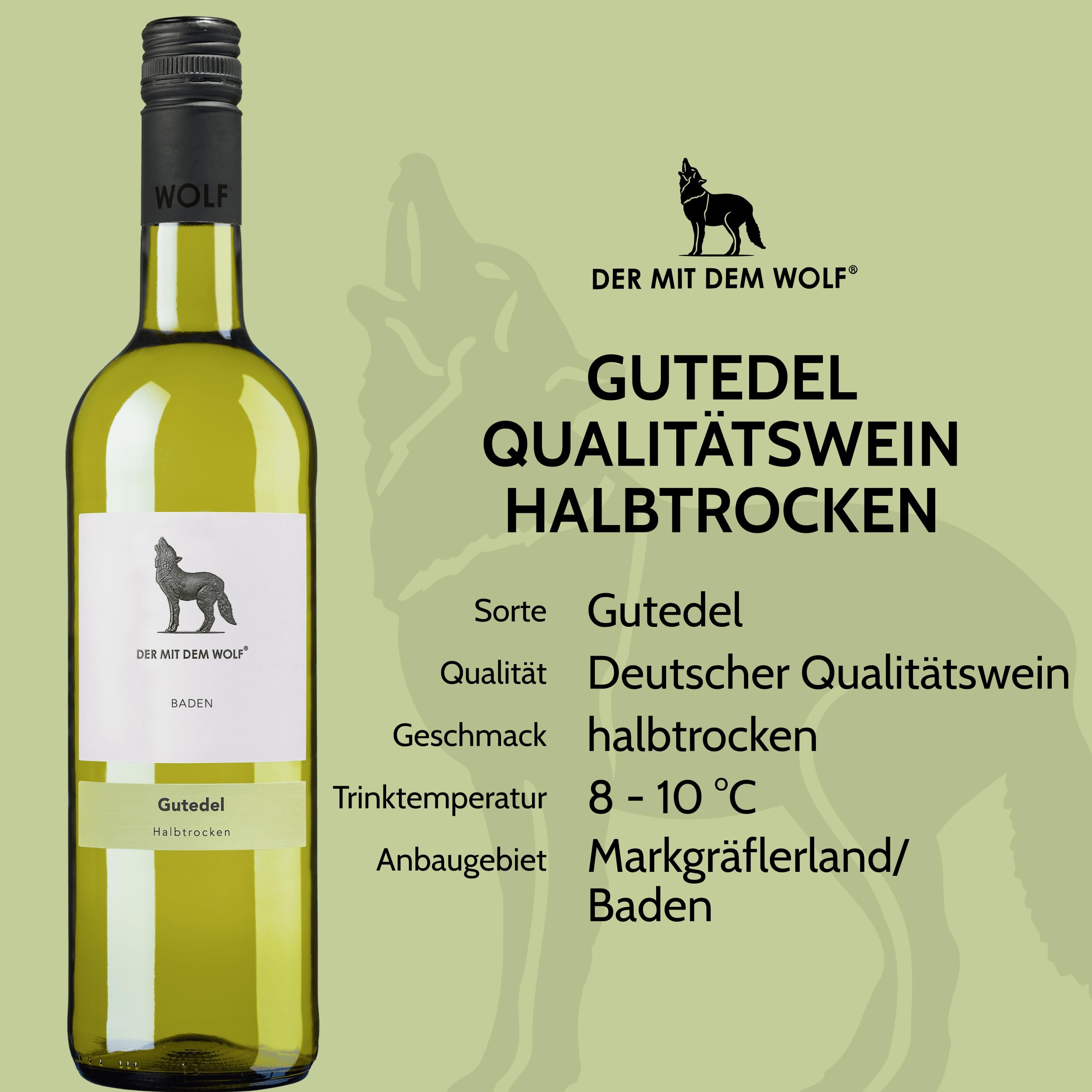 Wolfenweiler Gutedel-Weinpaket - 6er Probierpaket mit Weißwein & Rosé trocken & halbtrocken - Gutedel vom Batzenberg, Baden (6 x 0,75l)