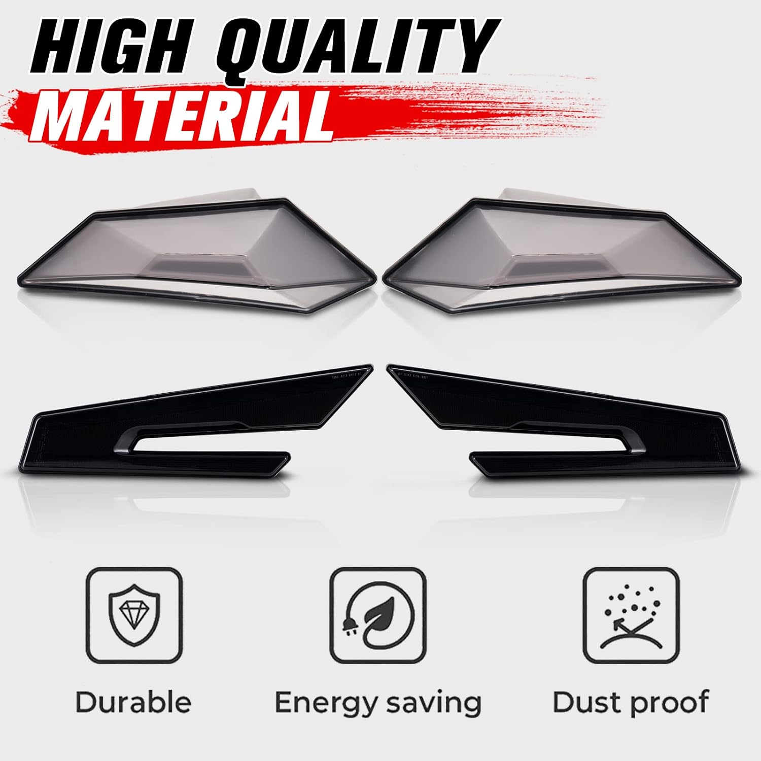 A & UTV PRO LED Tail Lights & Rear Side Marker Lights Kit for Polaris RZR PRO XP/ XP4, RZR PRO R 2020 2021 2022 2023 2024, Brake Stop Signal Position Lamp Taillights Accessories, Smoked, Set of 2