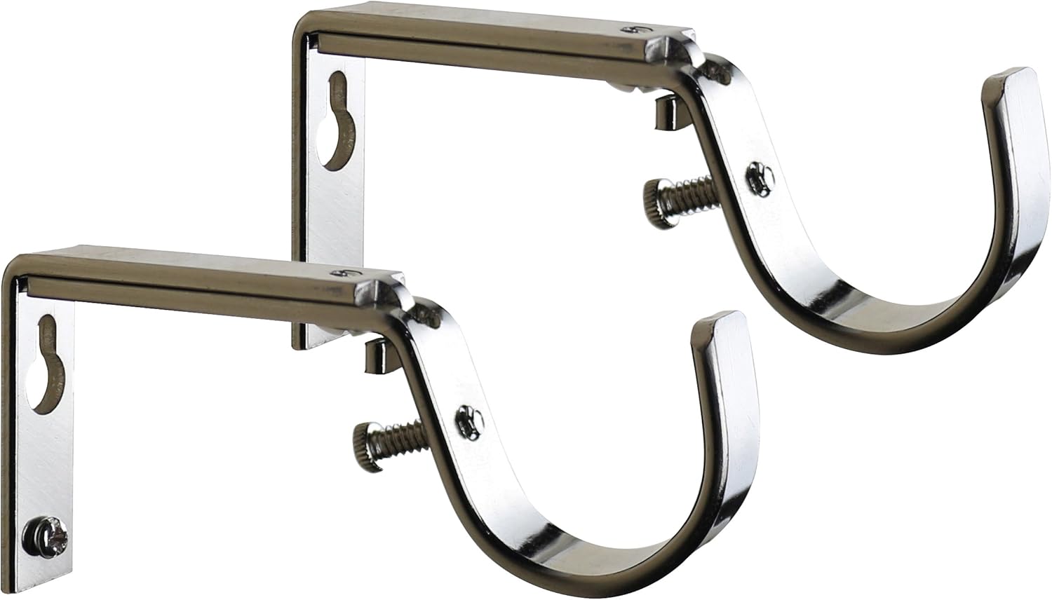 MERIVILLE Set of 2 Satin Nickel Curtain Drapery Rod Bracket