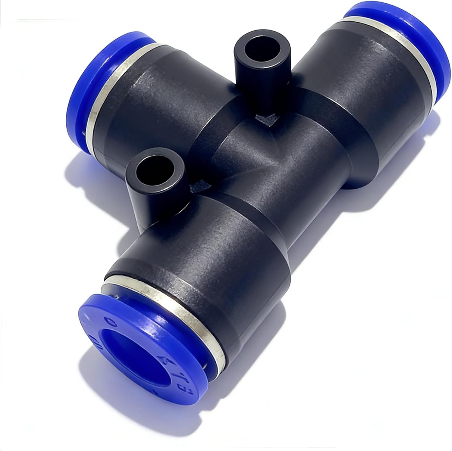 Pneumatic Blue Push to Connect Tee Union Fitting, 8mm x 8mm x 8mm OD Tube Quick Fittings (Pack of 20)