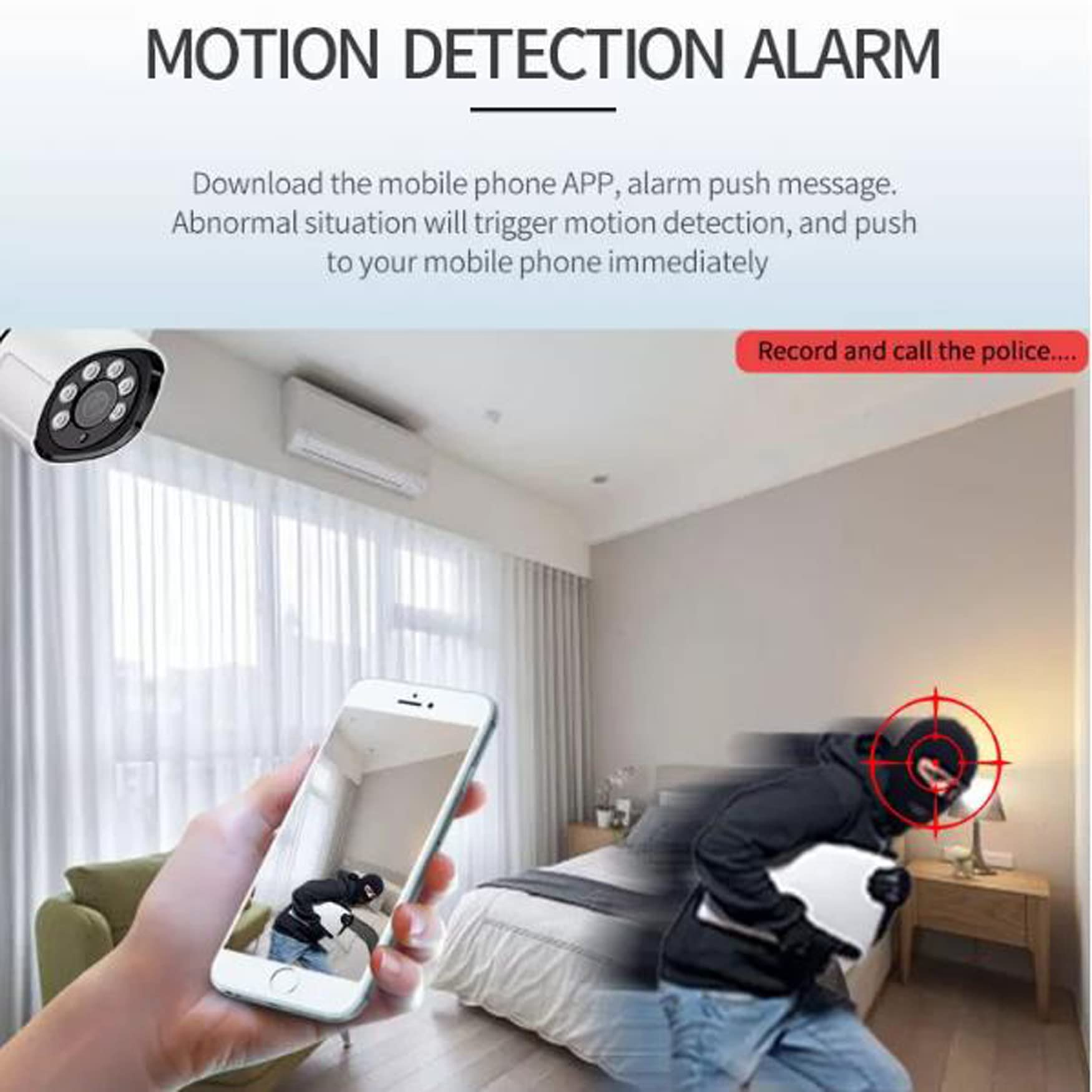 Sistema di telecamere di sicurezza domestica wireless WiFi da 5 MP con 4 telecamere, kit di videosorveglianza 2K HD per esterni con audio, rilevamento del movimento, visualizzazione remota
