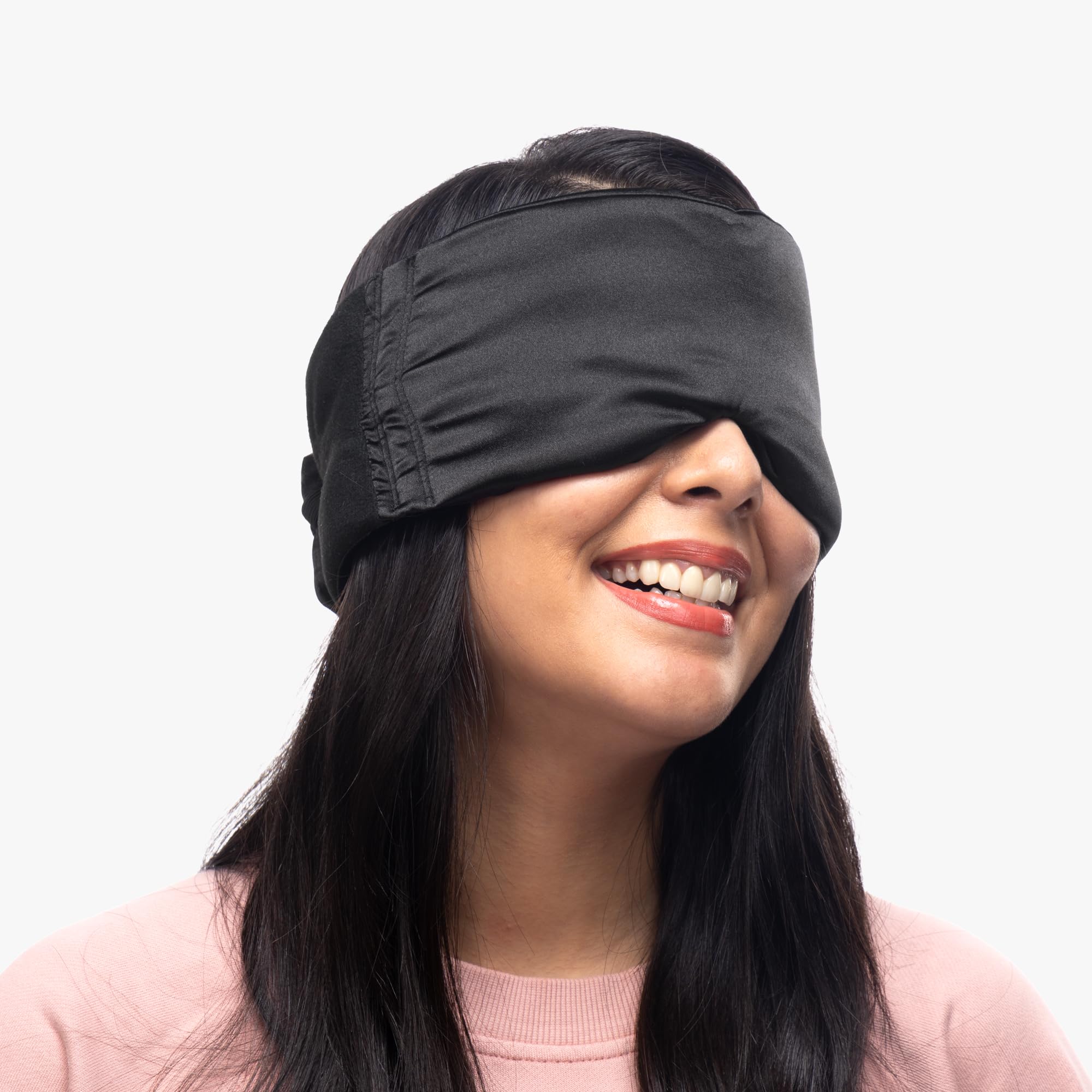 Frido Sleep Eye Mask for Men & Women | Ultra-Soft Sleeping Eye Mask | Light Blocking Design | Multi-Adjustable Strap | No Pressure Fit | Lightweight Sleep Eye Mask For Home & Travel Use (Black)